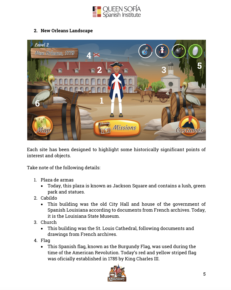  App: Quizstory: Spanish Friendship - Introduction to levels