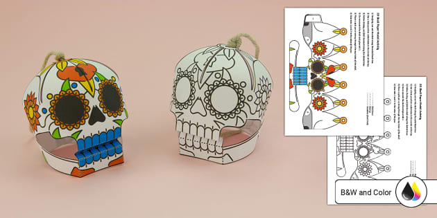 Day of the Dead 3D Sugar Skull Paper Craft