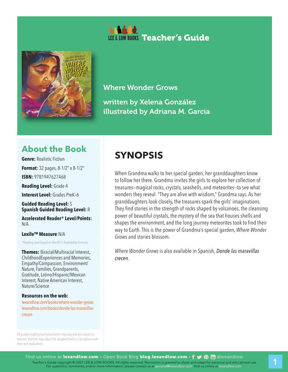 Teacher's Guide for Where Wonder Grows