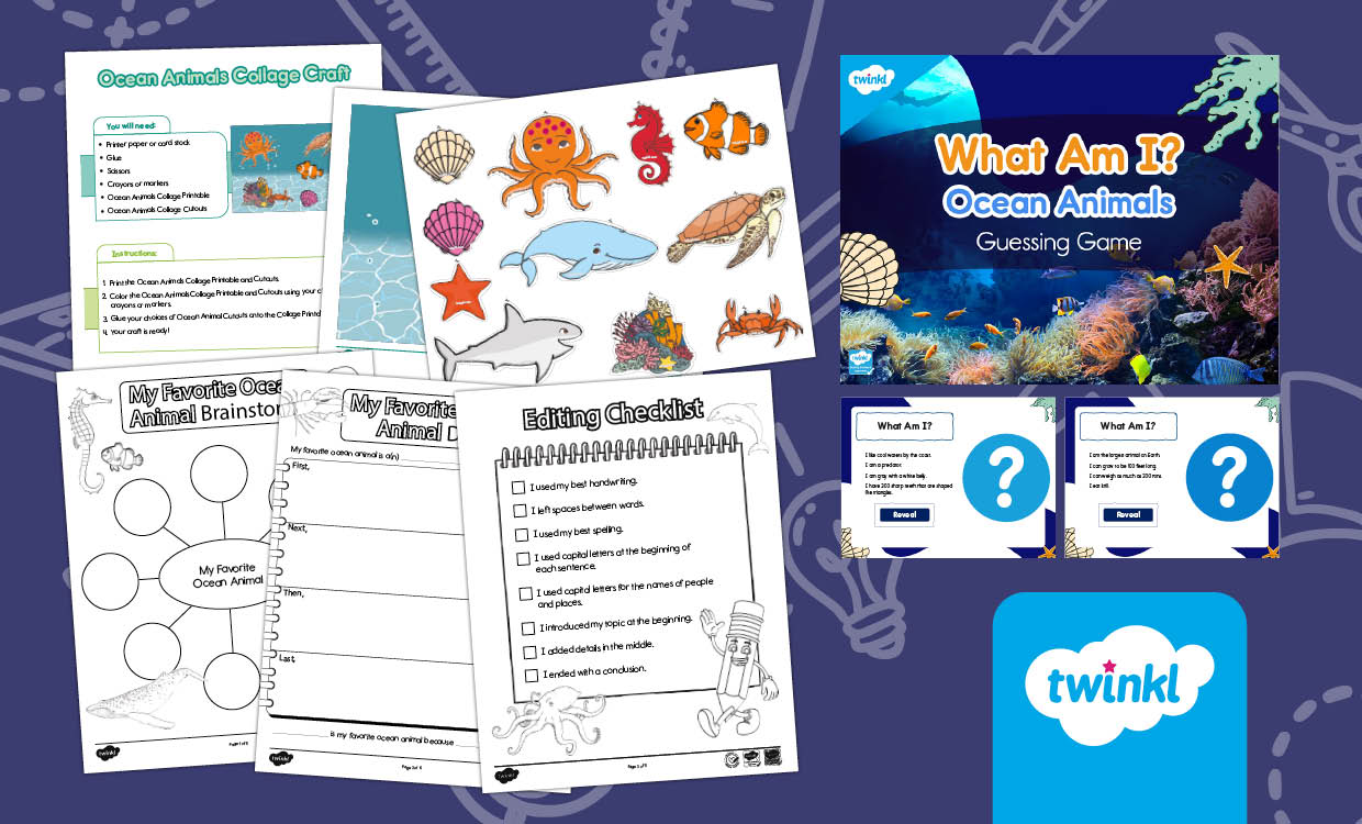 Ocean Animals Activity Bundle for K-2nd Grade